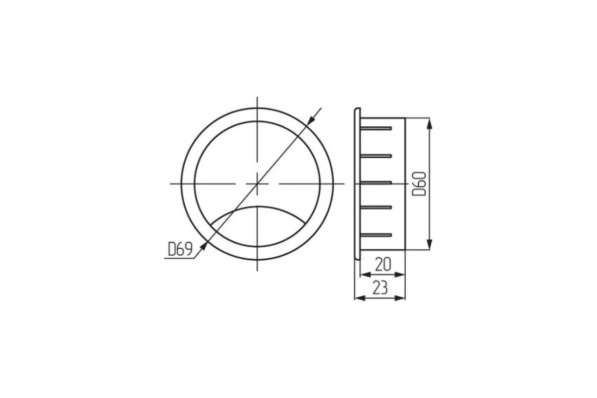 Розетка для компьют стола tech krep серая 1 шт 146566