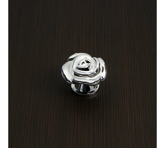 Ручка-кнопка CAPPIO TUNDRA Rose 01, белая с серебряным 4647189