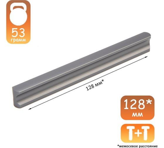Ручка-скоба CAPPIO RSC103, алюминий, м/о 128, графит 9627901