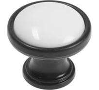 Ручка-кнопка CAPPIO РК101 диаметр 32 мм, черный пластик с белой вставкой 7434123