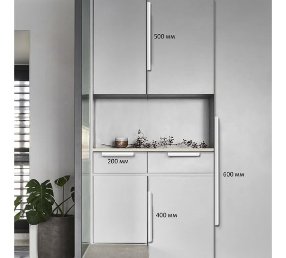 Ручка торцевая CAPPIO RP100WH, длина 200 мм, цвет белый 9572177