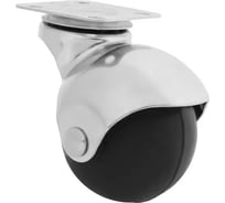 Мебельное колесо ТУНДРА Шар диаметр 50 мм, пластиковое, черное 2603139