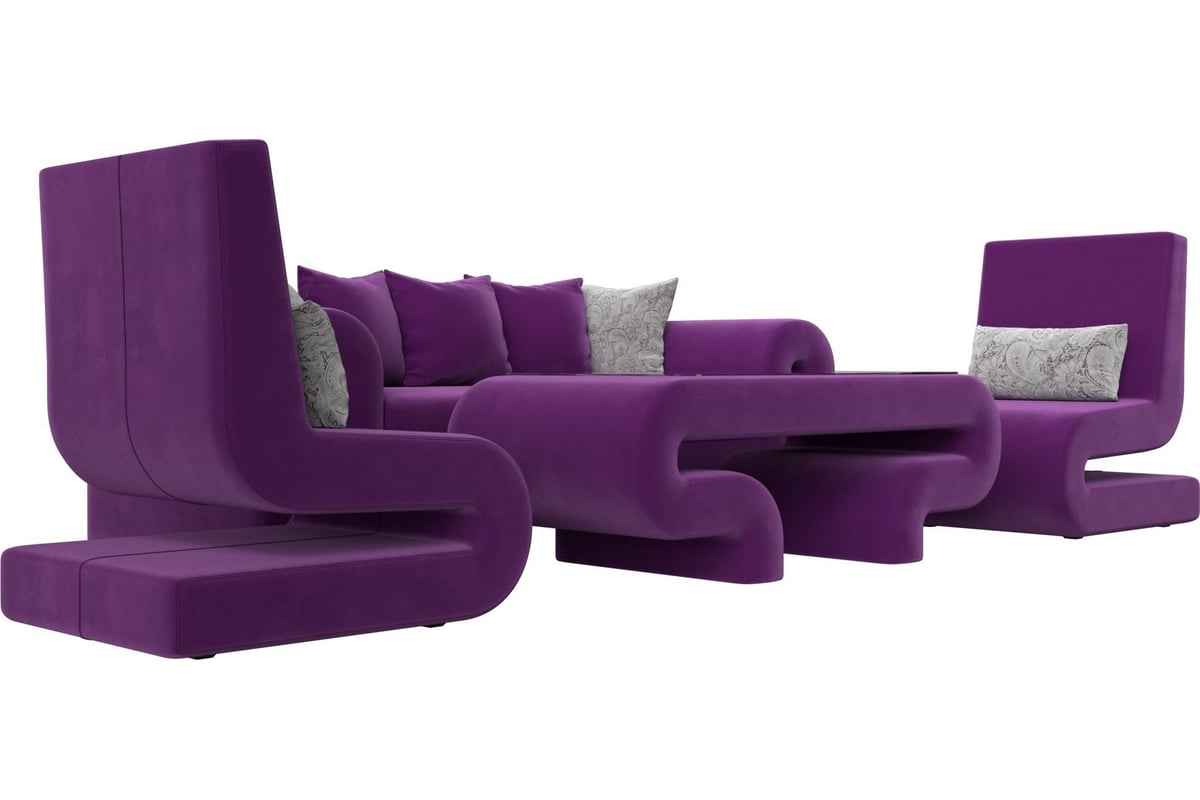 Набор волна-2 (стол, диван, 2 кресла) Лига диванов 115698 - выгодная ...