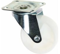 Мебельное колесо ТУНДРА диаметр 75 мм, на площадке, белое 2371556