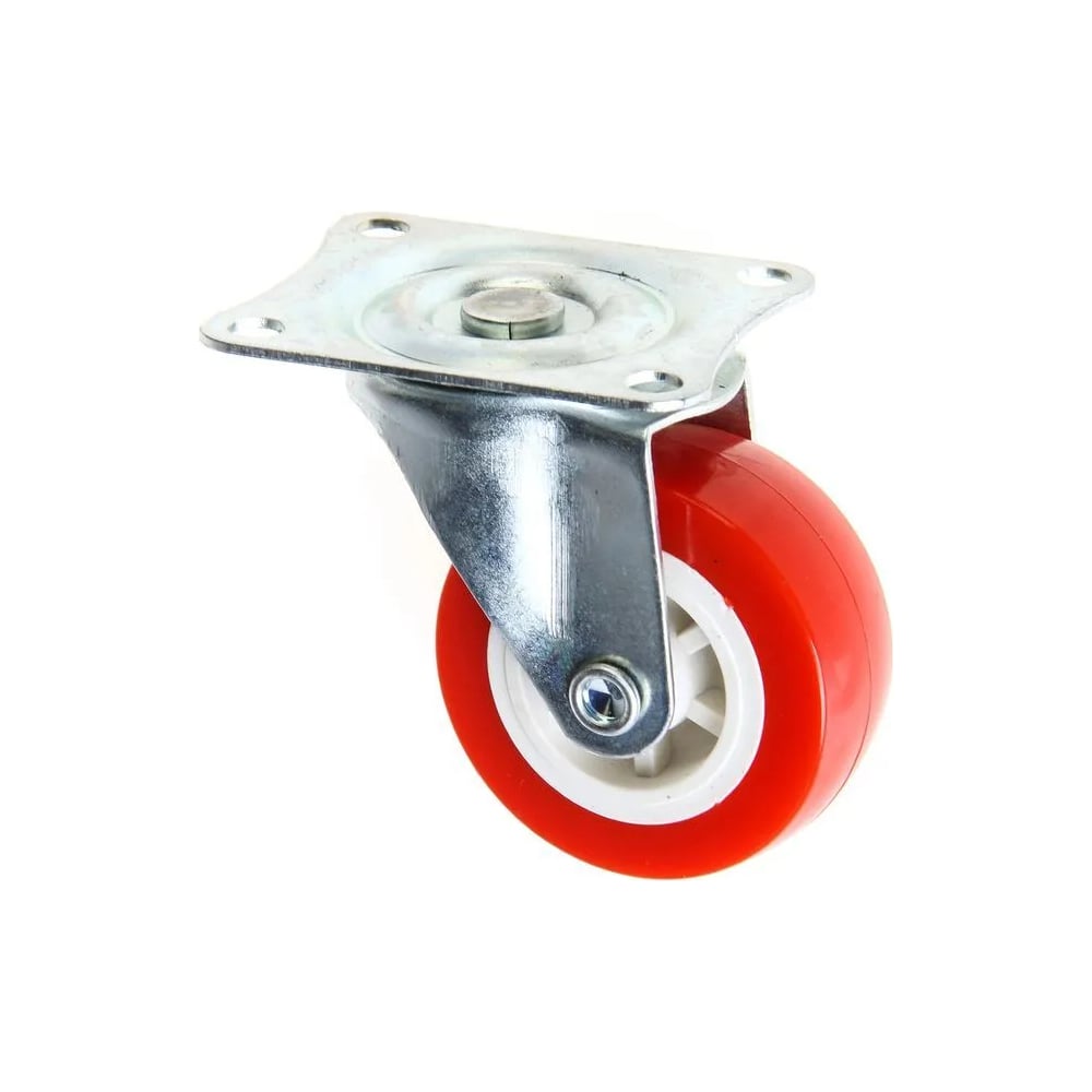 Мебельное колесо ТУНДРА диаметр 50 мм, без тормоза, красное 1874227 ...