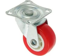 Мебельное колесо ТУНДРА диаметр 40 мм, без тормоза, красное 1874226