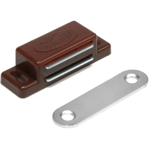 Мебельный магнит ТУНДРА M001BR 41x13 мм, маленький, коричневый 3758816