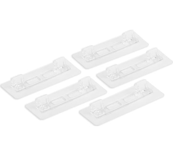 Полкодержатель ТУНДРА с клейкой поверхностью, 120x50x19 мм, двойной, прозрачный 9103445 1