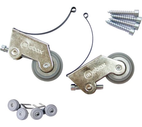 Ролики/колеса в комплекте Mebax Симметрия 2-ой класс для шкафа-купе с саморезом 6мм под трек 00-00000268