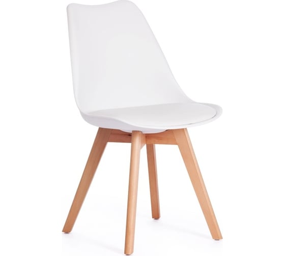 Стул Tetchair tulip mod. 73 дерево/пластик/пу, 485x525x830 мм, белый 14206 1