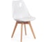 Стул Tetchair tulip mod. 73 дерево/пластик/пу, 48.5x52.5x83 cм, прозрачный/подушка белая 17206 1