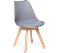 Стул Tetchair tulip mod. 73 дерево/пластик/пу, 485x525x830 мм, серый 14209