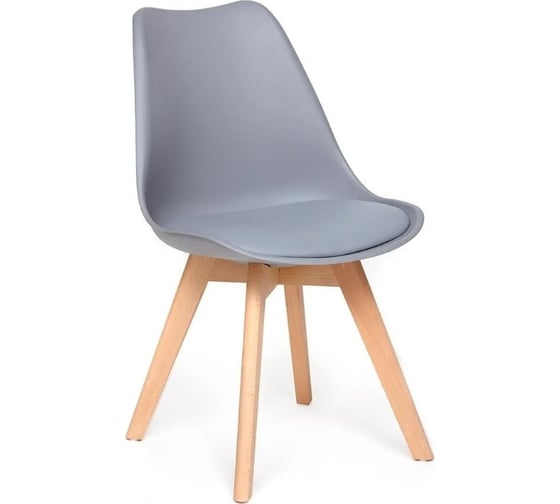Стул Tetchair tulip mod. 73 дерево/пластик/пу, 485x525x830 мм, серый 14209
