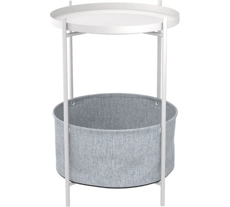 Стол журнальный Мебелик Берген рогожка 82/82/белый муар 8936