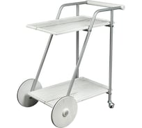 Стол сервировочный Мебелик Оди металлик/белый/дуб дымчатый 8847