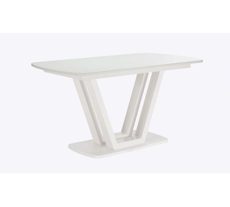 Раздвижной стол Leset Каби, металл белый, стекло белое 35185