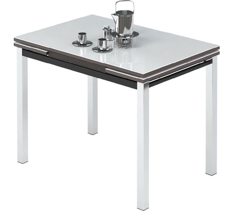 Раздвижной стол Leset Париж 2Р, металл Хром, стекло белое 30364