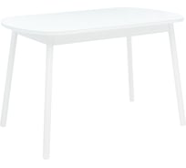 Раздвижной стол Leset Мидел, металл Белый, стекло Белое 34782