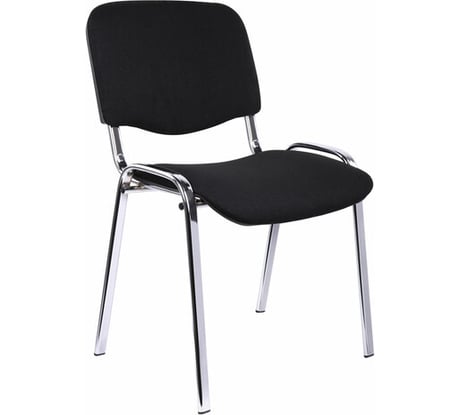 Стул для персонала и посетителей ОФИСМАГ Изо, хромированный каркас, ткань черная С-11 530064