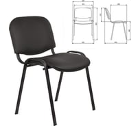 Стул для персонала и посетителей ОФИСМАГ Изо, черный каркас, кожзаменитель черный Z-11 530075