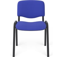 Стул для персонала и посетителей ОФИСМАГ Изо, черный каркас, ткань черно-синяя, В-12/с-14 530062