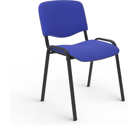 Стул для персонала и посетителей ОФИСМАГ Изо, черный каркас, ткань черно-синяя, В-12/с-14 530062