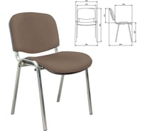 Стул для персонала и посетителей ОФИСМАГ Изо, хромированный каркас, ткань бежевая С-39 531140