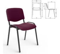 Стул для персонала и посетителей ОФИСМАГ Изо, черный каркас, ткань бордовая, В-20/с-13 530583