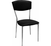 Стул для столовых, кафе, дома ОФИСМАГ Рс23, серебристый каркас, экокожа черная 532783