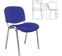 Стул для персонала и посетителей ОФИСМАГ Изо, хромированный каркас, ткань синяя С-06 531141