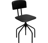 Стул-кресло кассира ОФИСМАГ ресепшен Рс66, на винте, без подлокотников, кожзам, черное 532789