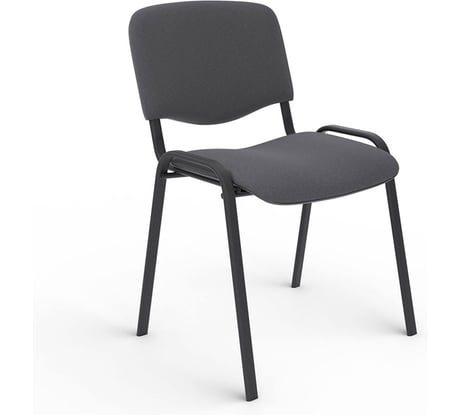 Стул для персонала и посетителей ОФИСМАГ Изо, черный каркас, серая ткань, В-3/с-71 меланж 530063