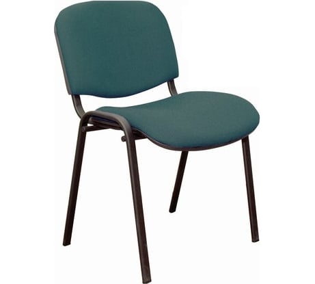 Стул для персонала и посетителей ОФИСМАГ Изо, черный каркас, ткань черно-зеленая В-21/с-33 530582