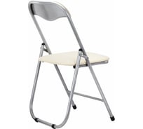 Стул складной для дома и офиса ОФИСМАГ Рс04, серебристый каркас, кожзам бежевый 532042