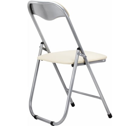 Стул складной для дома и офиса ОФИСМАГ Рс04, серебристый каркас, кожзам бежевый 532042