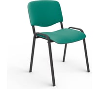 Стул для персонала и посетителей ОФИСМАГ Изо, черный каркас, ткань зеленая В-27/с-34 531146