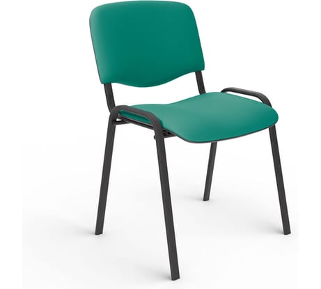 Стул для персонала и посетителей ОФИСМАГ Изо, черный каркас, ткань зеленая В-27/с-34 531146