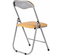 Стул складной для дома и офиса ОФИСМАГ Рс04, серебристый каркас, кожзам песочный 532043