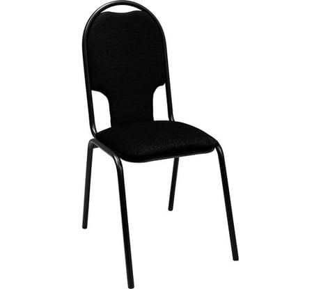 Стул для посетителей ОФИСМАГ Рс02м, черный каркас, ткань черная 532785