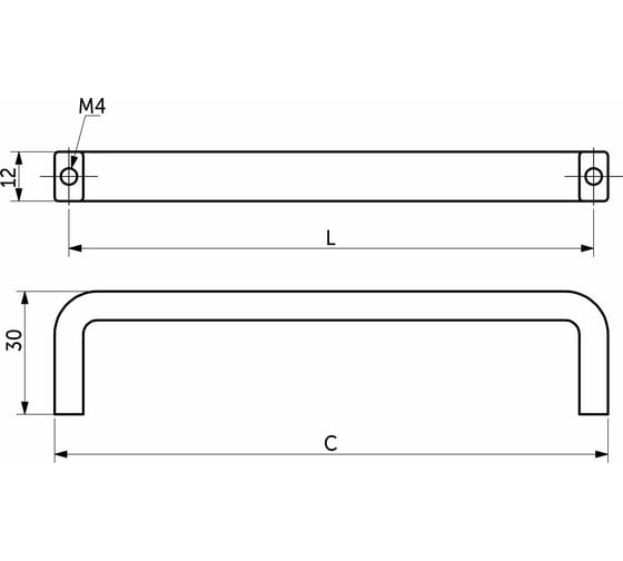 Ручка мебельная AKS STRIPS-160 черный матовый AK 89398