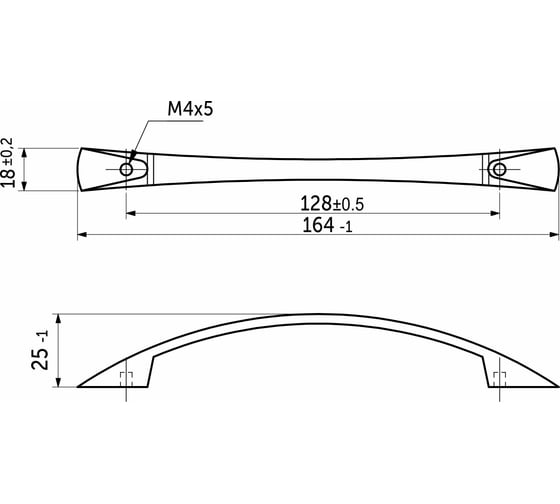 Ручка мебельная AKS UN90-128/164 матовый хром AK 44213