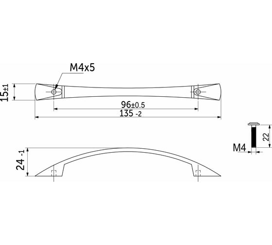 Ручка мебельная AKS UN90-96 хром AK 23607