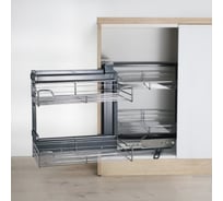 Магический угол AKS CORNER MAGIC с системой плавного закрывания, левый хром 90610