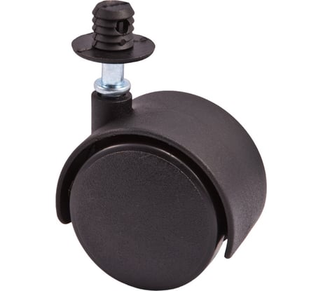 Мебельное колесо AKS 40 мм, втулка, накладка, чёрное 22611