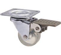 Мебельное колесо AKS KM-AH35MM-00 35 мм, с тормозом, прозрачное 20813