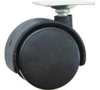 Мебельное колесо AKS с площадкой КМ-50 мм, чёрное 11083