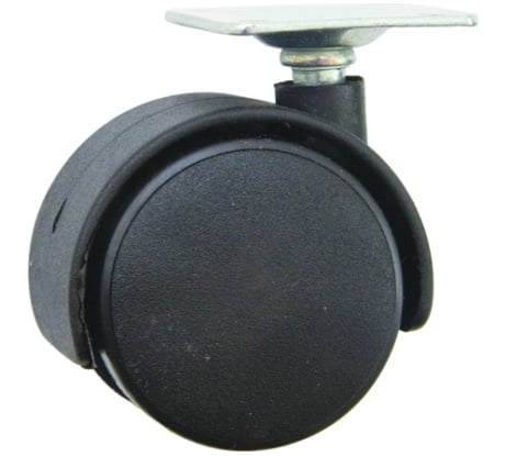 Мебельное колесо AKS с площадкой КМ-50 мм, чёрное 11083