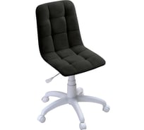 Кресло Фабрикант пластик WH, ткань Velur v 34 (черный), г/п 140, пиастра WH, PL 600, ролик белый Анри G 4600812037650