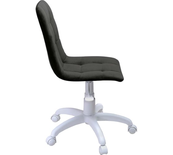 Кресло Фабрикант пластик WH, ткань Velur v 34 (черный), г/п 140, пиастра WH, PL 600, ролик белый Анри G 4600812037650