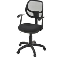 Кресло Фабрикант мебельная ткань ТК-1 (черный), ткань S №11 черный, ПВМ, PL 600, Т-подлокотник, ролик ст. Степ кресло 4610018461166